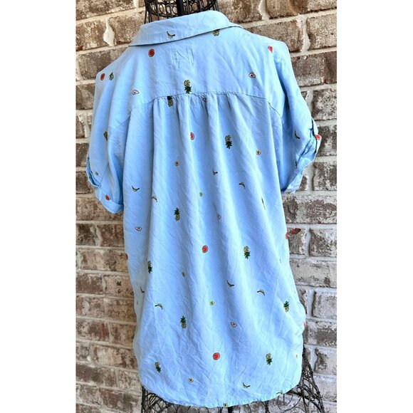 Workshop Republic Clothing Shirt Sz S Blue Collared Button Chest Pockets… - Picture 7 of 12